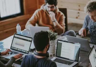 Colleagues collaborating in a professional meeting