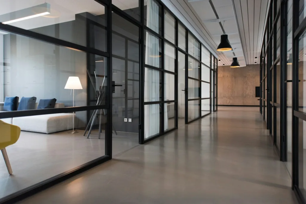 Contemporary open-plan office workspace