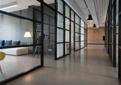 Contemporary open-plan office workspace